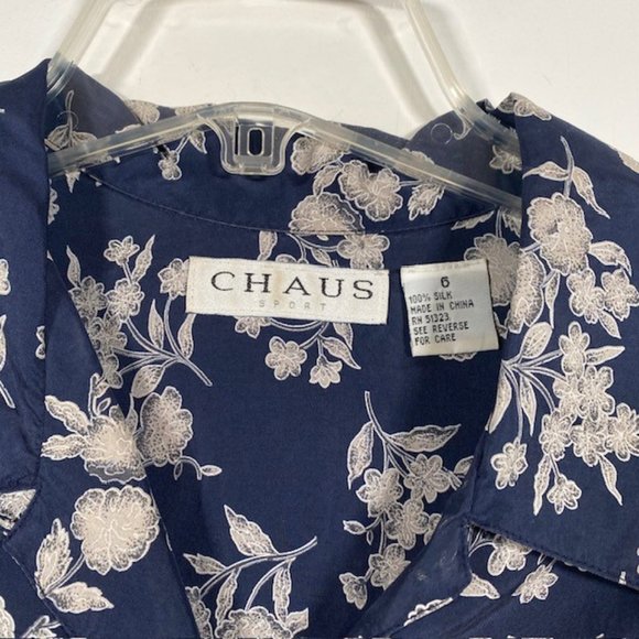 Chaus New York Women’s Blouse Size 6 Floral Casual Button Up Short Sleeve Blouse - Picture 2 of 8